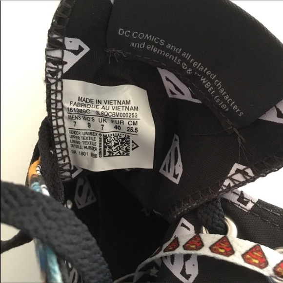 Converse High Top Sneakers. DC Comics, Superman - Picture 7 of 7